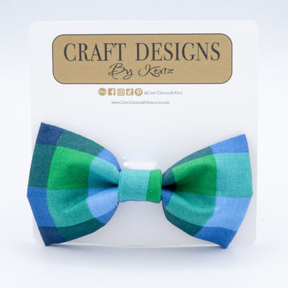 Blue Plaid Dog Collar Set - Craft Designs By Kenz - XS - Collar Set