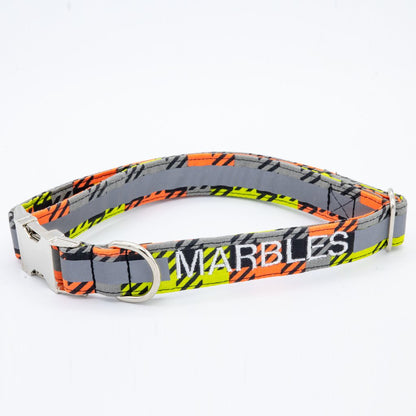 Checkered Reflective Collar Set - Craft Designs By Kenz - XS - Personalized Pet Collar