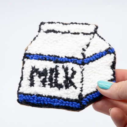 Cookie and Milk Set - Craft Designs By Kenz - Punch Needle Coaster