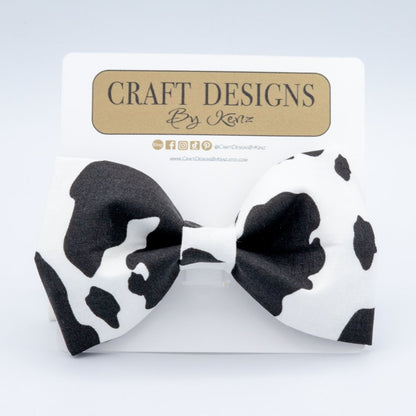 Cow Print Collar Set - Craft Designs By Kenz - Dog Bowtie Collar