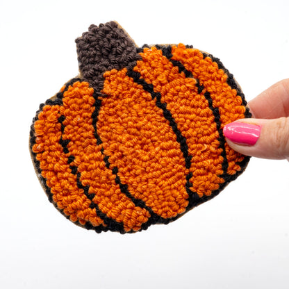 Fall Mug Rugs - Craft Designs By Kenz - Pumpkin Punch Needle Coaster