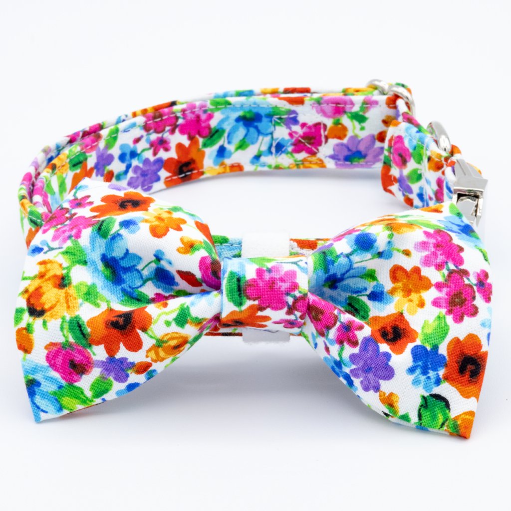 Floral Collar Set - Bridal Dog Collar - Craft Designs By Kenz - S - Collar Set