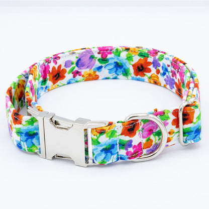 Floral Collar Set - Bridal Dog Collar - Craft Designs By Kenz - XS - Collar Set