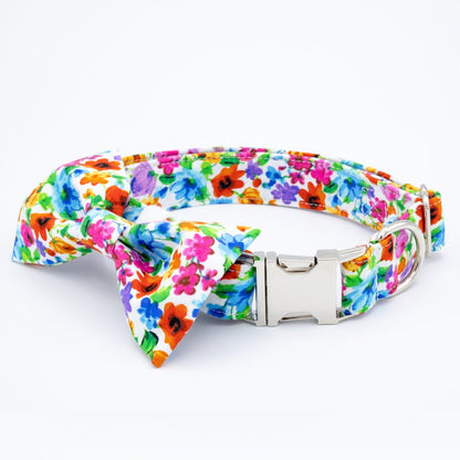 Floral Collar Set - Bridal Dog Collar - Craft Designs By Kenz - XS - Collar Set