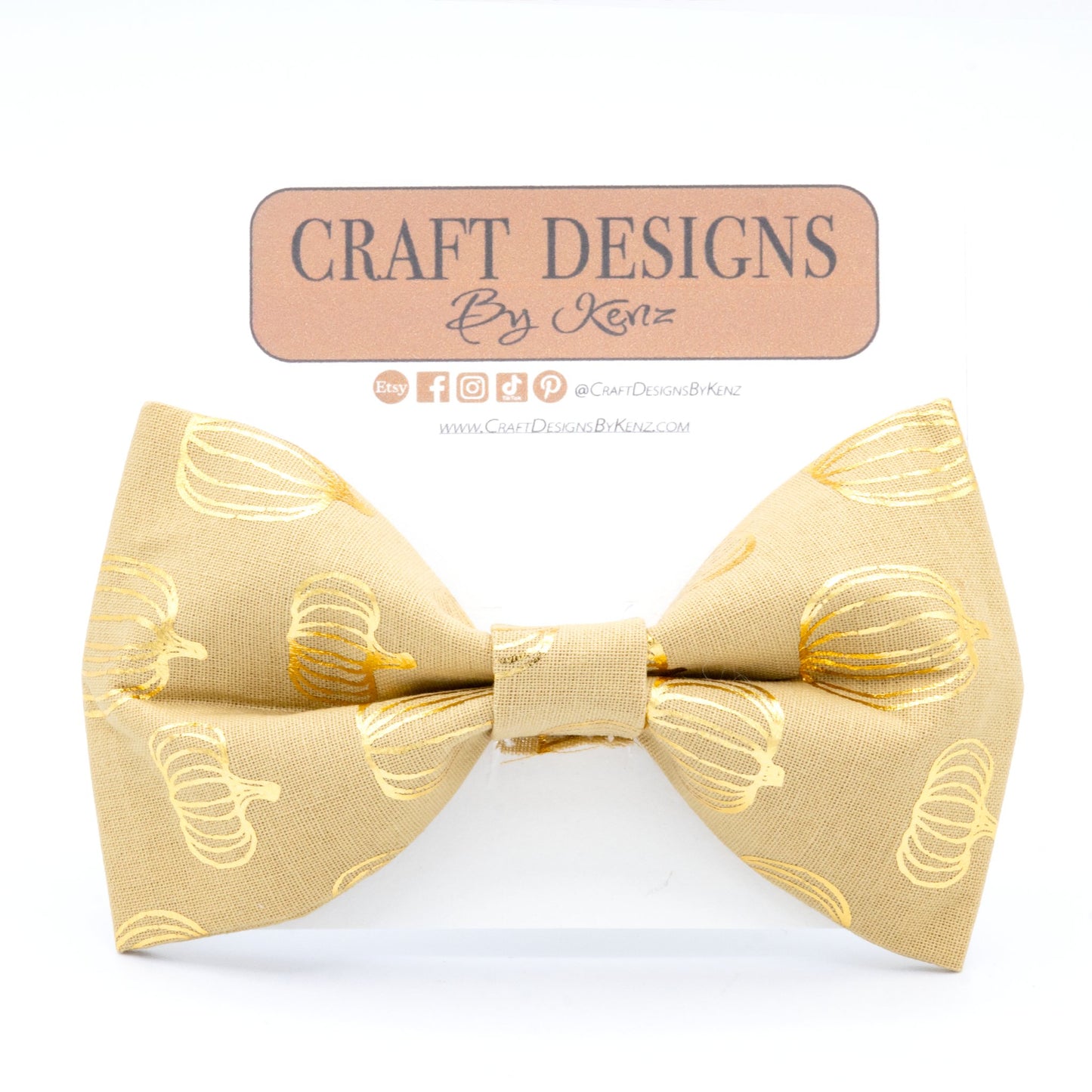 Golden Pumpkin Collar - Craft Designs By Kenz - Bowtie - Collar Set