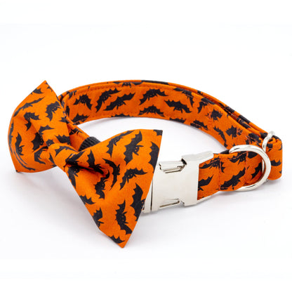 Halloween Bat Dog Collar - Craft Designs By Kenz - Collar and Bowtie - Personalized Pet Collar