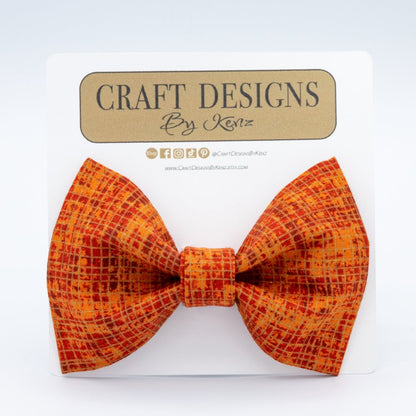 Harvest Crosshatch Collar Set - Fall Dog Collar - Craft Designs By Kenz - Bowtie