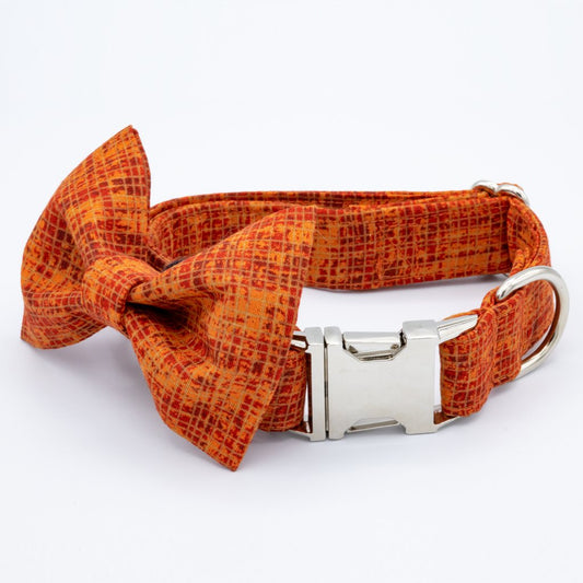 Harvest Crosshatch Collar Set - Fall Dog Collar - Craft Designs By Kenz - Collar and Bandana