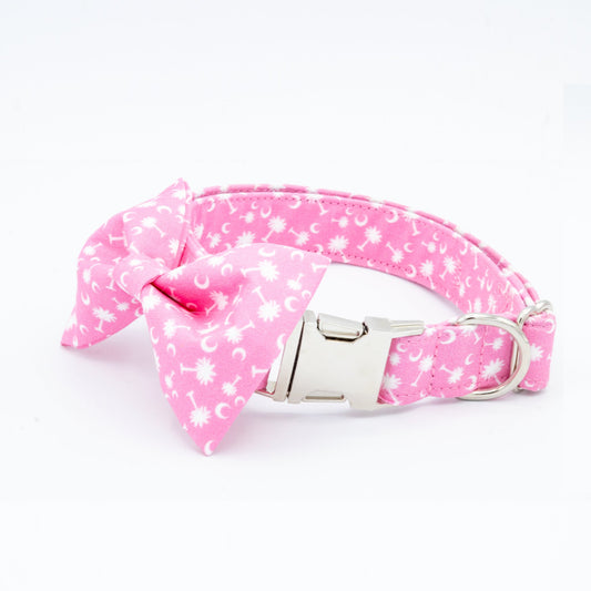 Pink Palmetto Dog Collar - Craft Designs By Kenz - XS - 