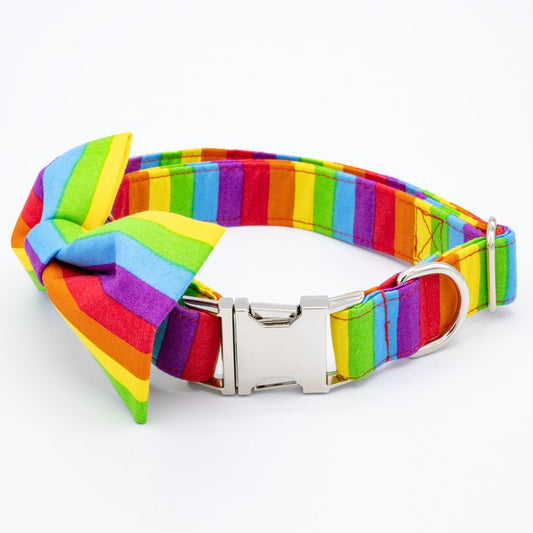 Pride Collar Set - Rainbow Dog Collar - Craft Designs By Kenz - XS - Collar Set