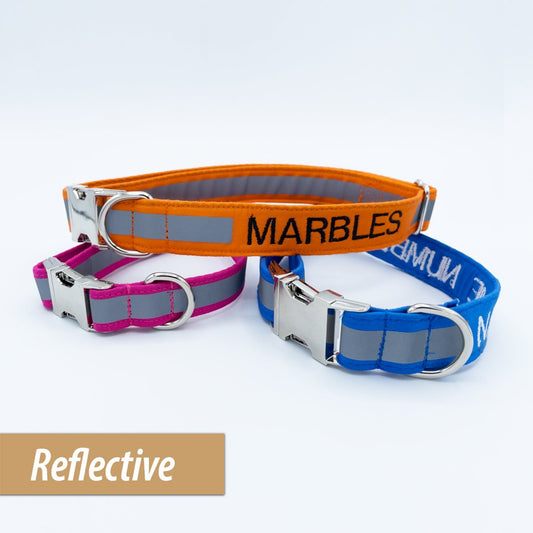 Reflective Collar - Personalized Dog Collar - Craft Designs By Kenz -