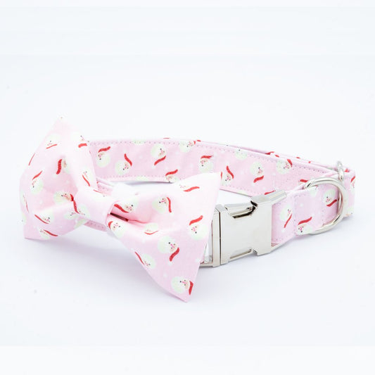 Santa Dog Collar Pink - Craft Designs By Kenz - XS - Collar Set