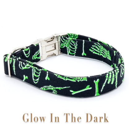 Skeleton Dog Collar - Glow In The Dark Collar - Craft Designs By Kenz Personalized Pet Collar