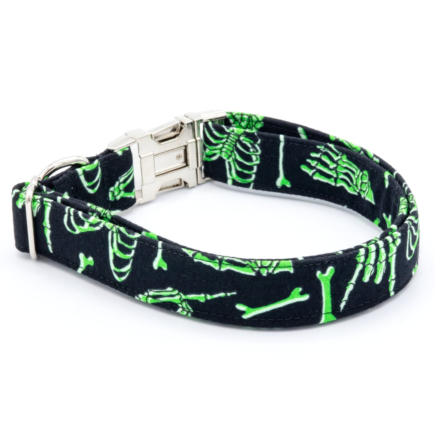 Skeleton Dog Collar - Glow In The Dark Collar - Craft Designs By Kenz - XS - Personalized Pet Collar