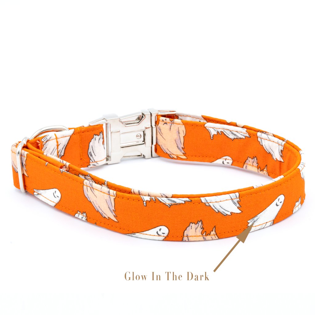 Ghost Dog Collar - Halloween Collar - Glow In Dark - Craft Designs By Kenz Collar Set