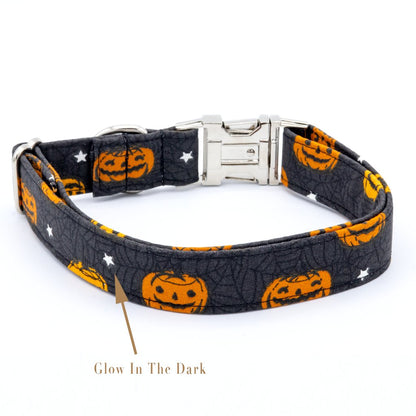 Pumpkin Dog Collar - Glow In The Dark - Craft Designs By Kenz Collar Set